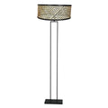 Lampadaire bambou noir moderne pour salon – Ø50 cm