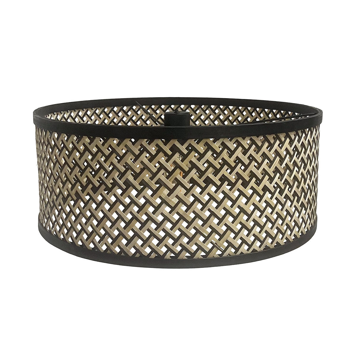 Lampadaire bambou noir moderne pour salon – Ø50 cm
