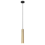 Suspension cylindrique en métal doré avec lumière réglable – Ø10,5 cm
