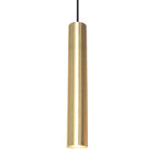 Suspension cylindrique en métal doré avec lumière réglable – Ø10,5 cm