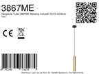 Suspension cylindrique en métal doré avec lumière réglable – Ø10,5 cm