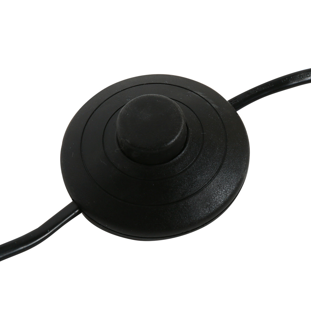 Lampadaire métal noir abat-jour tissu cylindrique noir doré – H160 cm