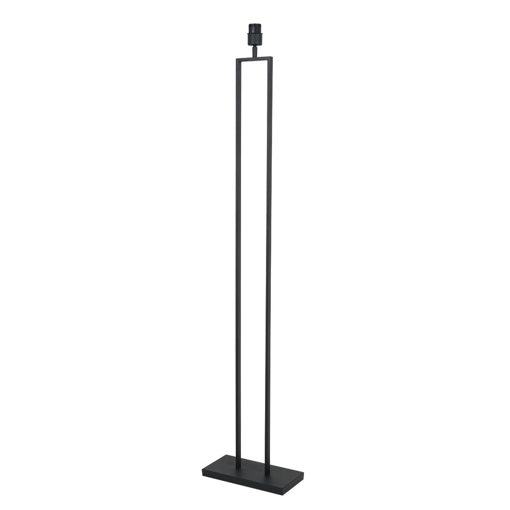 Lampadaire métal noir abat-jour tissu cylindrique noir doré – H160 cm