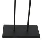 Lampadaire métal noir abat-jour tissu cylindrique noir doré – H160 cm