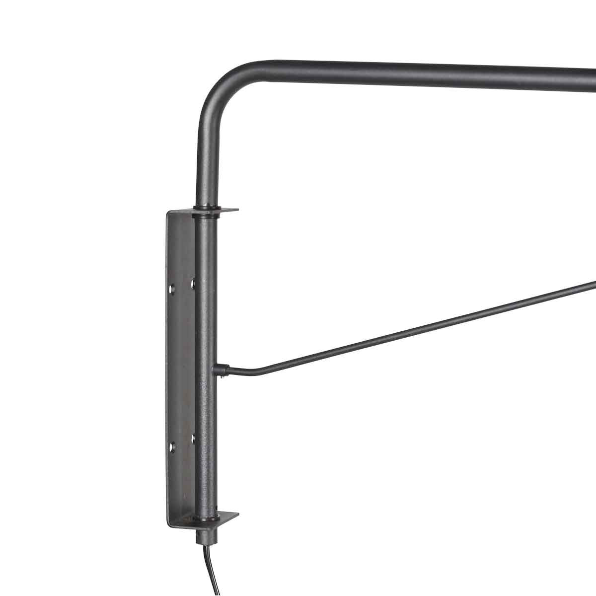 Applique murale en métal noir et bronze à bras articulé – 68 cm