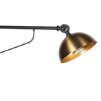 Applique murale en métal noir et bronze à bras articulé – 68 cm