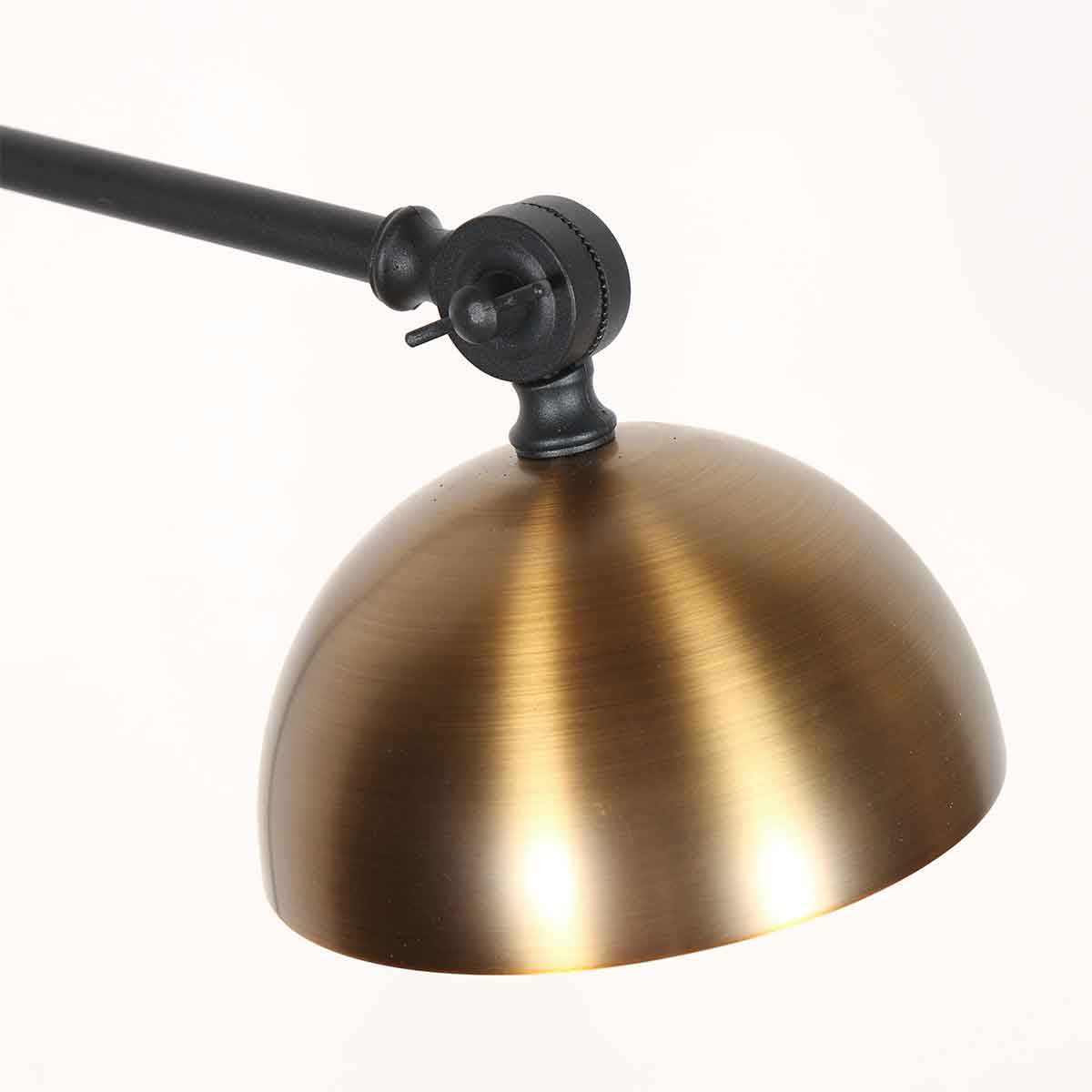 Applique murale en métal noir et bronze à bras articulé – 68 cm