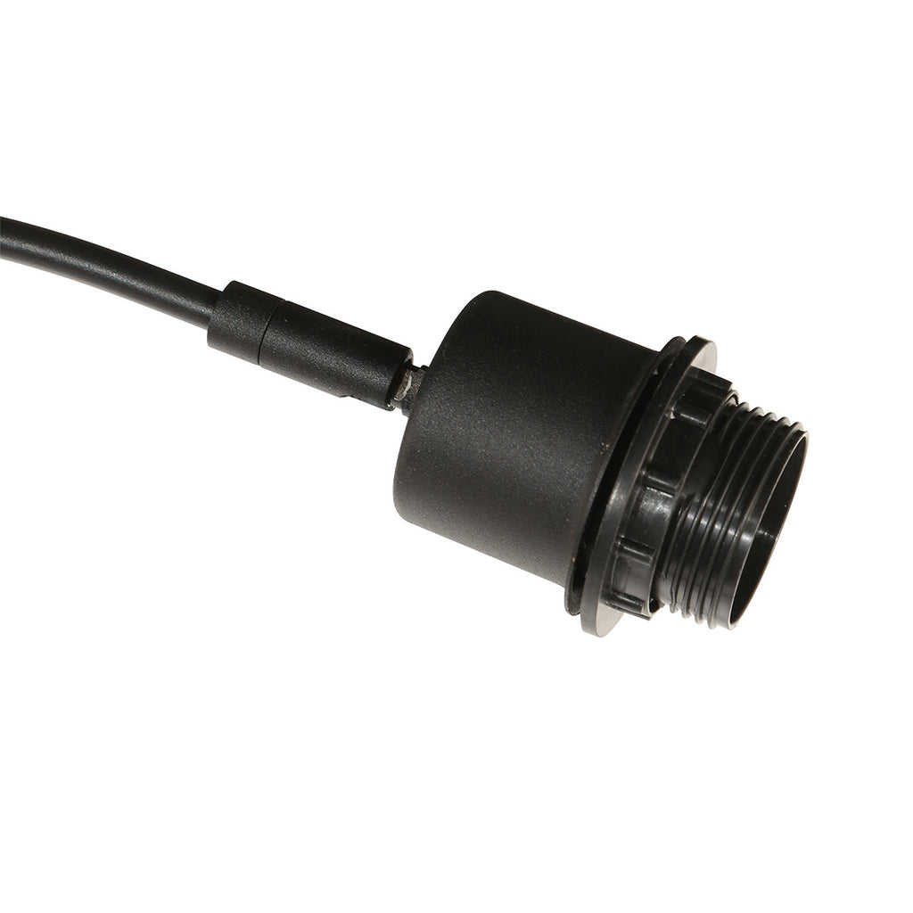 Lampadaire arqué en métal noir abat-jours bois clair – H200 cm
