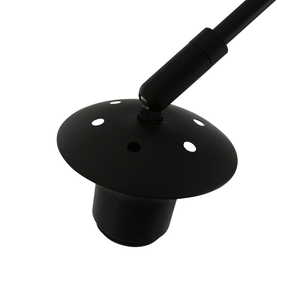 Applique murale bambou naturel et métal noir avec bras arqué – Ø40 cm