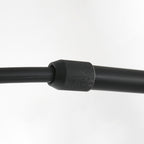 Applique murale bambou naturel et métal noir avec bras arqué – Ø40 cm