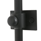 Applique murale bambou naturel et métal noir avec bras arqué – Ø40 cm