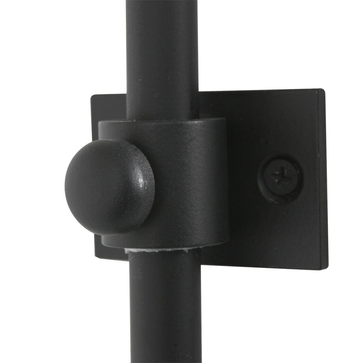 Applique murale bambou naturel et métal noir avec bras arqué – Ø40 cm