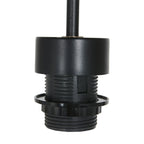 Suspension en rotin naturel ajouré et métal noir – Ø40 cm