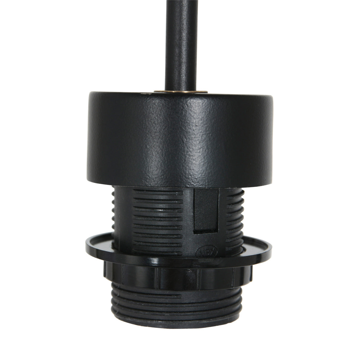 Suspension en rotin naturel ajouré et métal noir – Ø40 cm