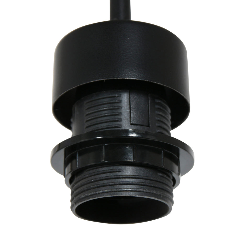 Suspension en rotin naturel ajouré et métal noir – Ø40 cm