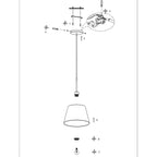 Suspension en rotin naturel ajouré et métal noir – Ø40 cm