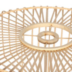Applique murale rotin ajouré naturel et métal noir – Ø50 cm