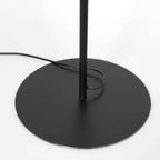 Lampadaire en métal noir avec bras courbé et abat-jour cylindrique – H165 cm