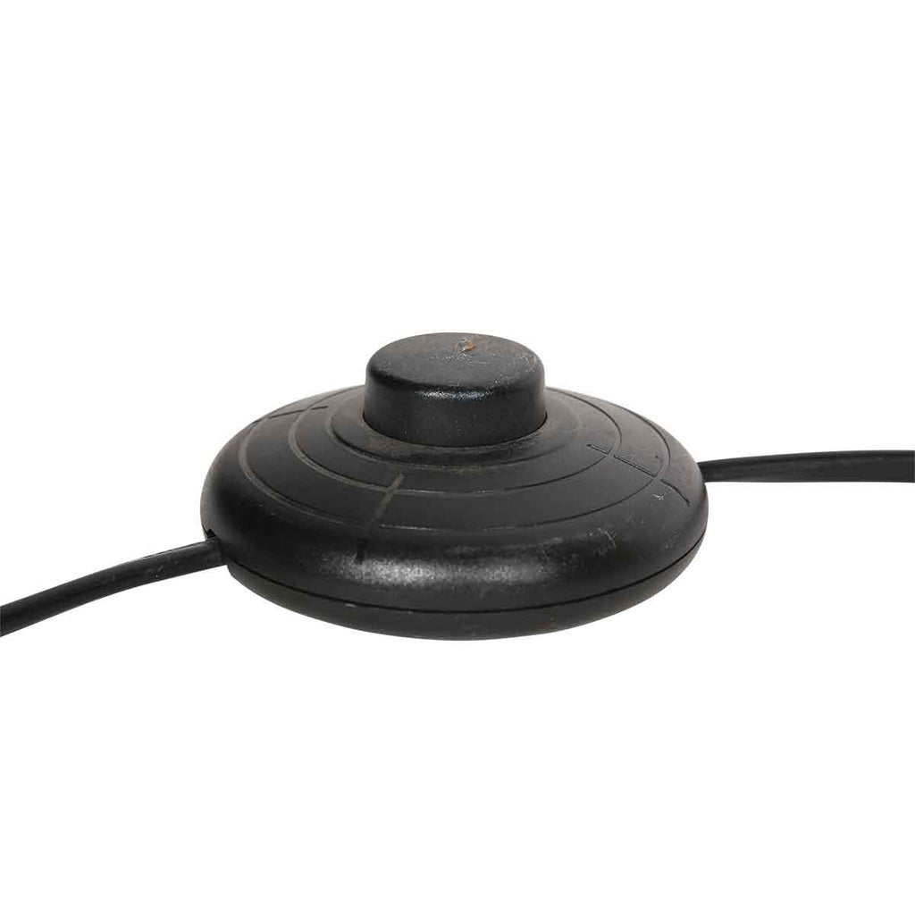 Lampadaire noir avec abat-jour tressé naturel et bras orientable – H165 cm