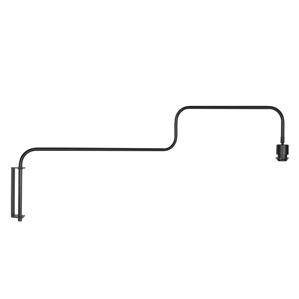 Applique murale en métal noir abat-jour bambou tressé avec bras articulé