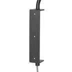 Applique murale en métal noir abat-jour bambou tressé avec bras articulé