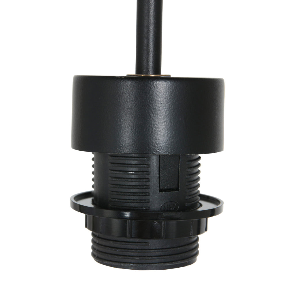 Suspension en bambou ajouré et métal noir pour salon – Ø60 cm