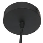 Suspension en bambou ajouré et métal noir pour salon – Ø60 cm