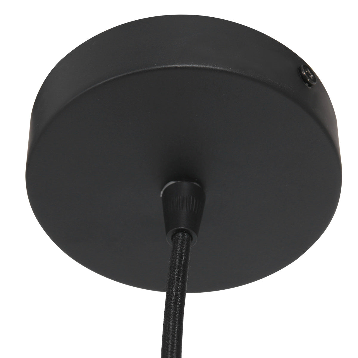 Suspension en bambou ajouré et métal noir pour salon – Ø60 cm