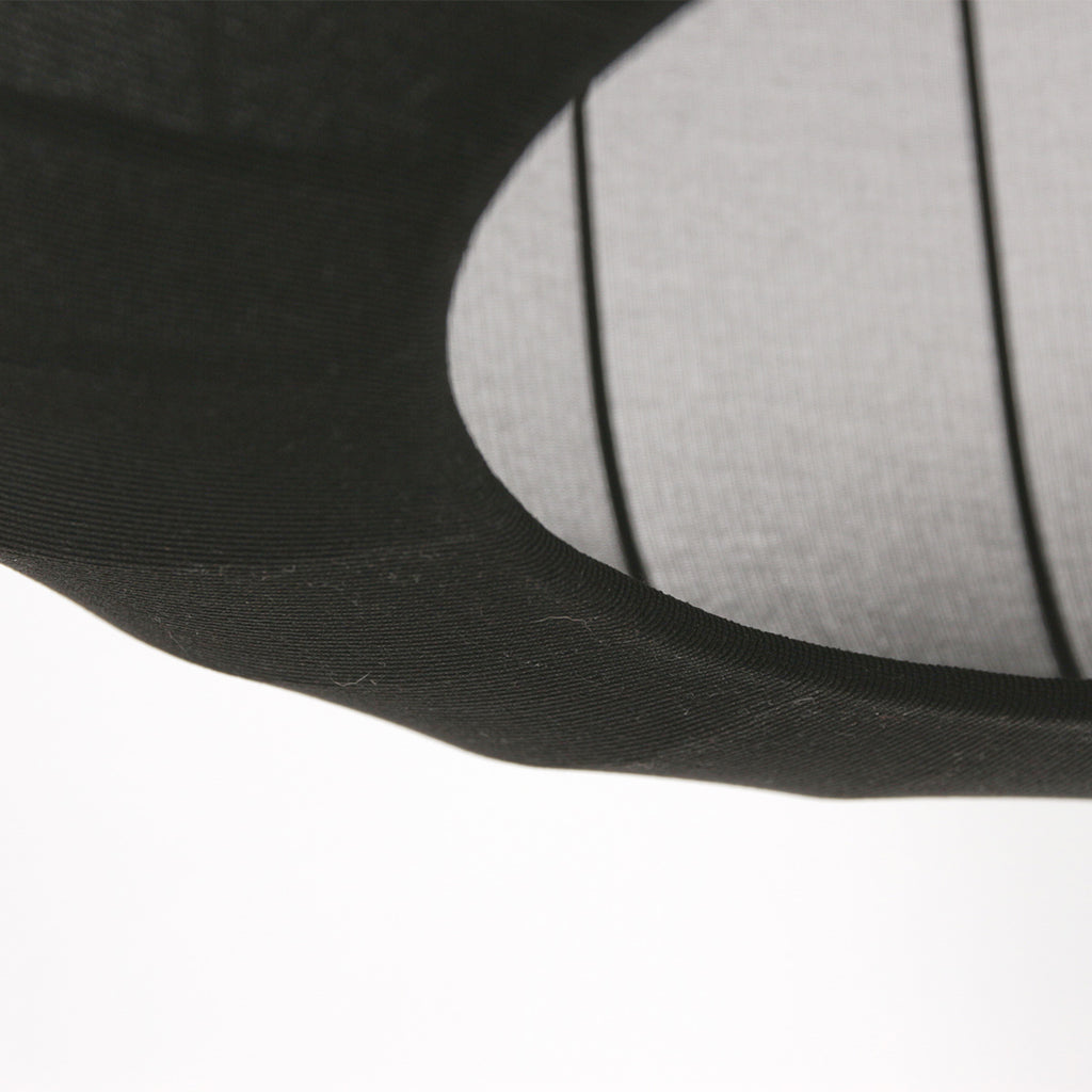 Suspension en lin noir rond avec fibres apparentes – Ø45 cm