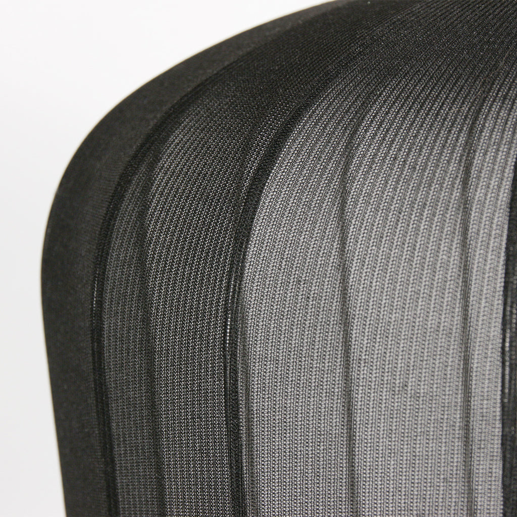 Suspension en lin noir rond avec fibres apparentes – Ø45 cm