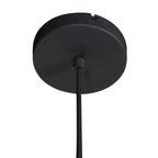 Suspension en lin noir rond avec fibres apparentes – Ø45 cm