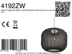 Suspension en lin noir avec ampoule visible – Ø55 cm