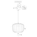 Suspension en lin noir avec ampoule visible – Ø55 cm
