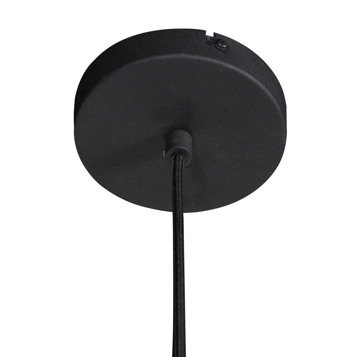 Suspension en lin noir avec ampoule visible – Ø55 cm