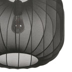 Suspension en lin noir avec ampoule visible – Ø55 cm