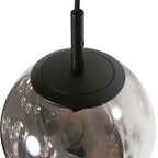Suspension en verre fumé noir à 12 globes sphériques – Ø60 cm