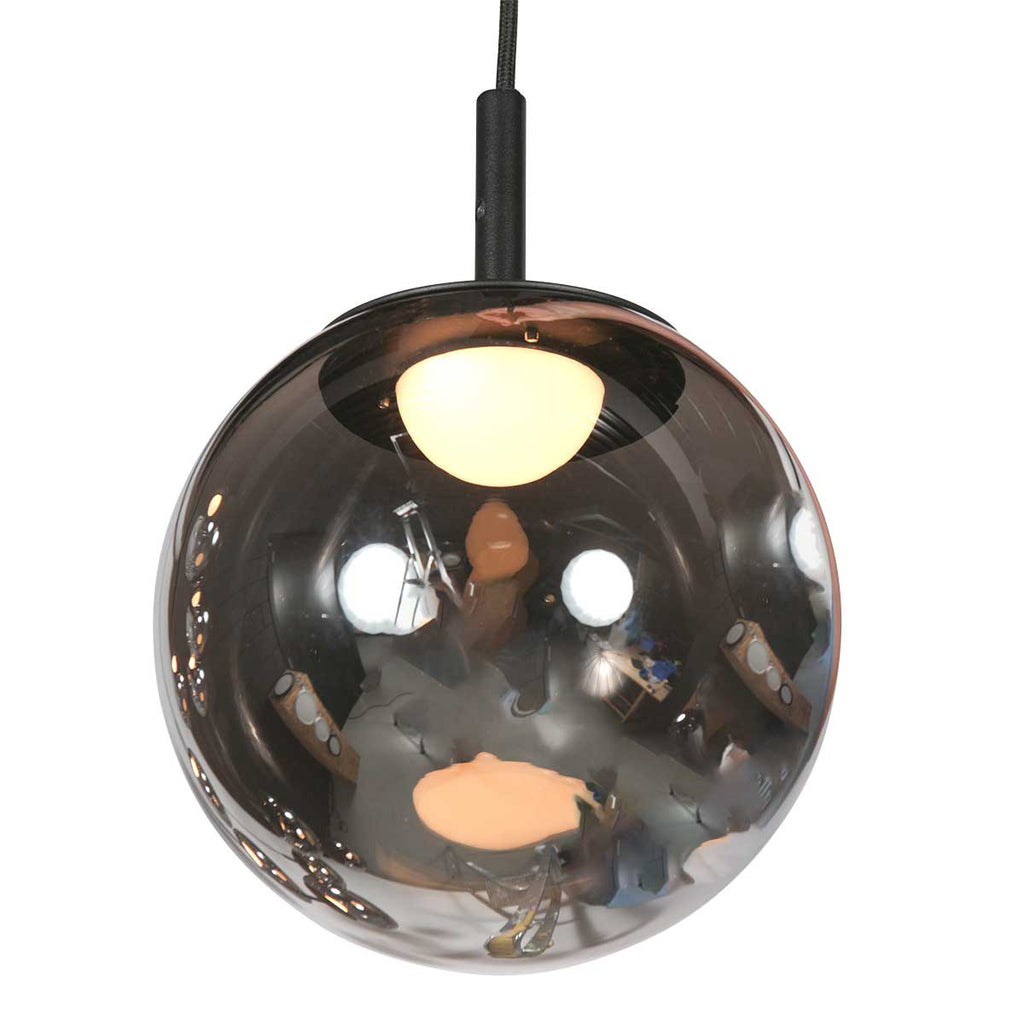 Suspension en verre fumé noir à 12 globes sphériques – Ø60 cm