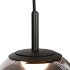 Suspension en verre fumé noir à 12 globes sphériques – Ø60 cm
