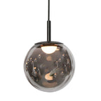 Suspension en verre fumé noir à 12 globes sphériques – Ø60 cm