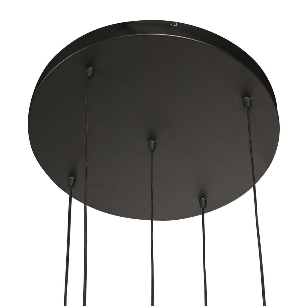 Suspension multiple en verre fumé sphères brillantes noire – Ø60 cm