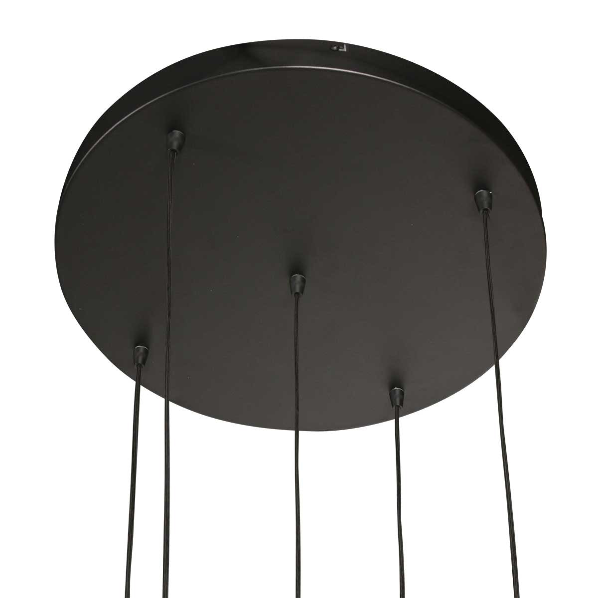 Suspension multiple en verre fumé sphères brillantes noire – Ø60 cm