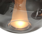 Suspension 5 lumières en verre fumé noir forme goutte d'eau – H170 cm