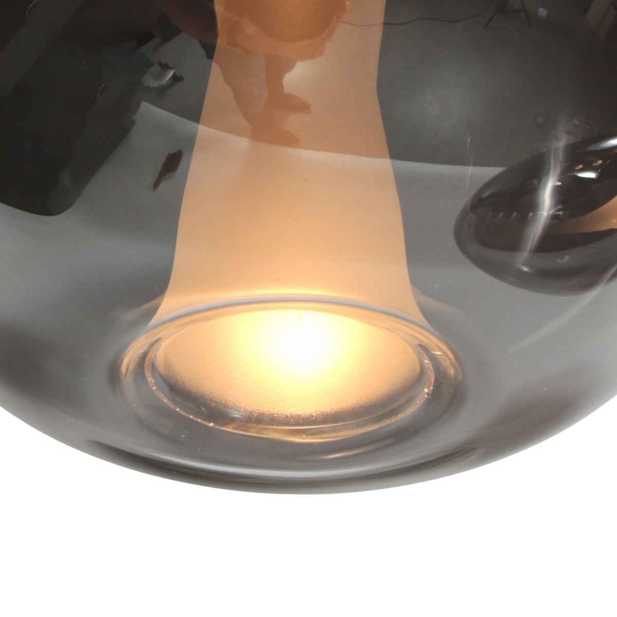 Suspension 5 lumières en verre fumé noir forme goutte d'eau – H170 cm