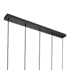 Suspension 5 lumières en verre fumé noir forme goutte d'eau – H170 cm
