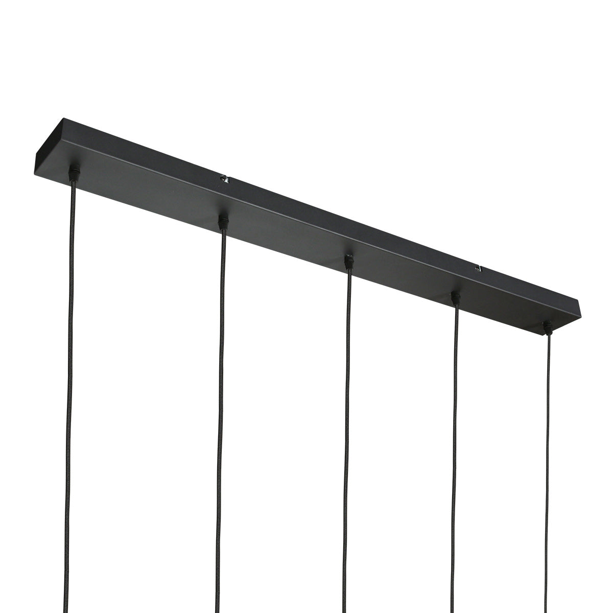 Suspension 5 lumières en verre fumé noir forme goutte d'eau – H170 cm