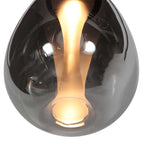 Suspension 5 lumières en verre fumé noir forme goutte d'eau – H170 cm