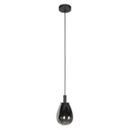 Suspension en verre fumé noir forme goutte pour salle à manger – Ø14,5 cm
