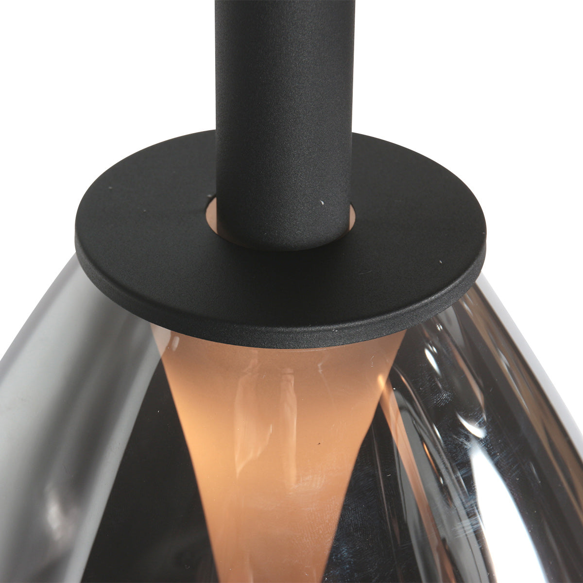 Suspension en verre fumé noir forme goutte pour salle à manger – Ø14,5 cm