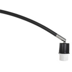 Lampadaire arc en métal noir avec abat-jour tressé en bambou – Ø50 cm
