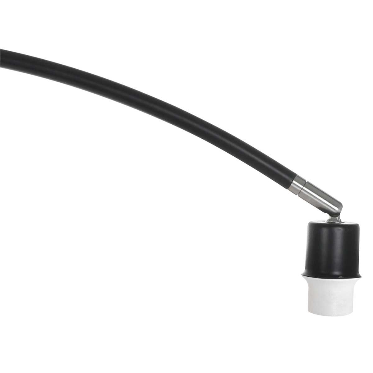 Lampadaire arc en métal noir avec abat-jour tressé en bambou – Ø50 cm
